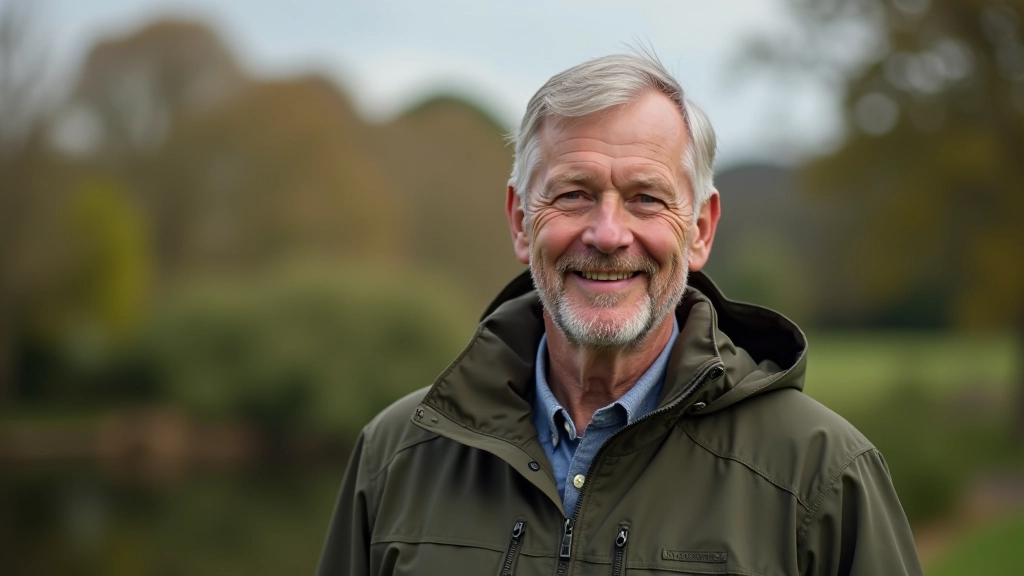 Thomas Murphy, walking guide, portrait from chest up, friendly expression, outdoor setting