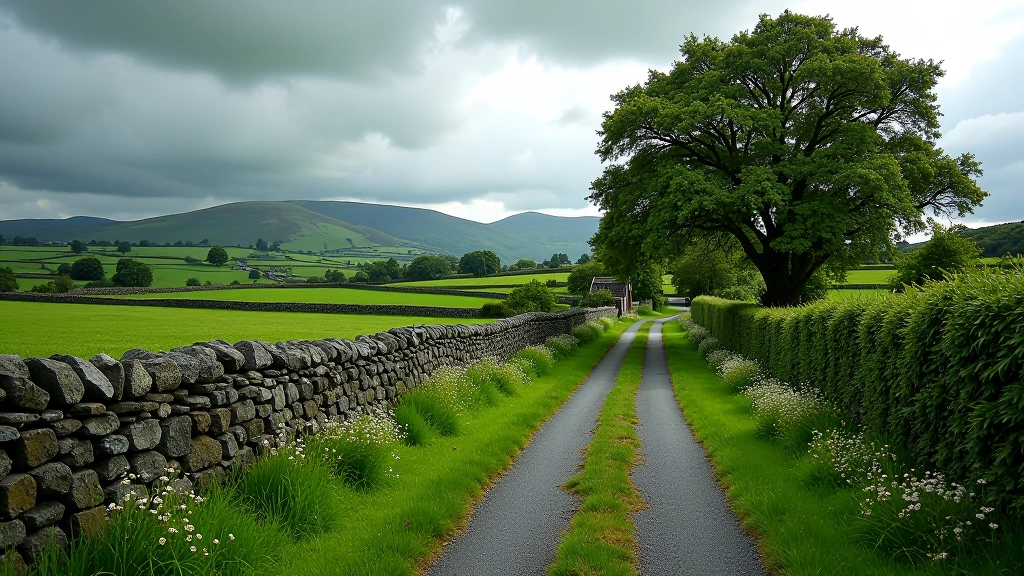 Rolling countryside and scenic boreen path