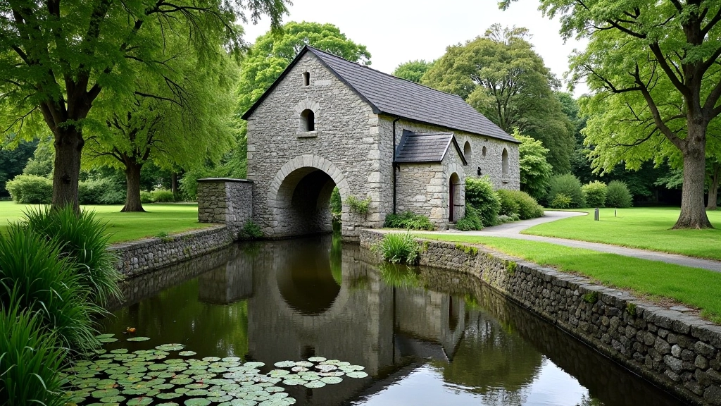 Historic mill and waterway path
