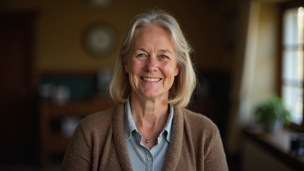 Margaret O'Sullivan, heritage coordinator, portrait from chest up, warm smile, office setting